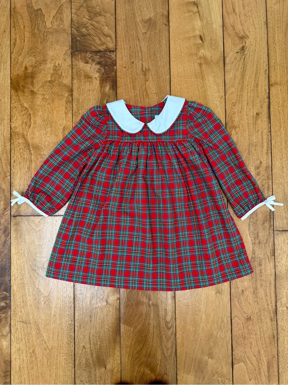 Shrimp & Grits Kids Red Tartan Plaid Peter Pan Collar Holiday Dress 4T EUC